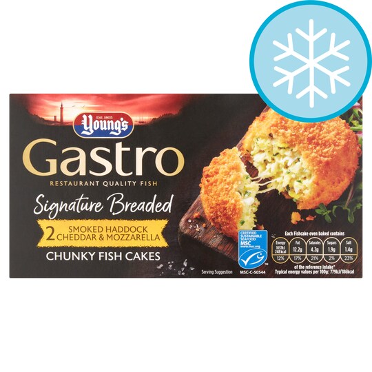Youngs Gastro 2 Smoked Haddock Chunky Fish Cakes 270G Tesco Groceries