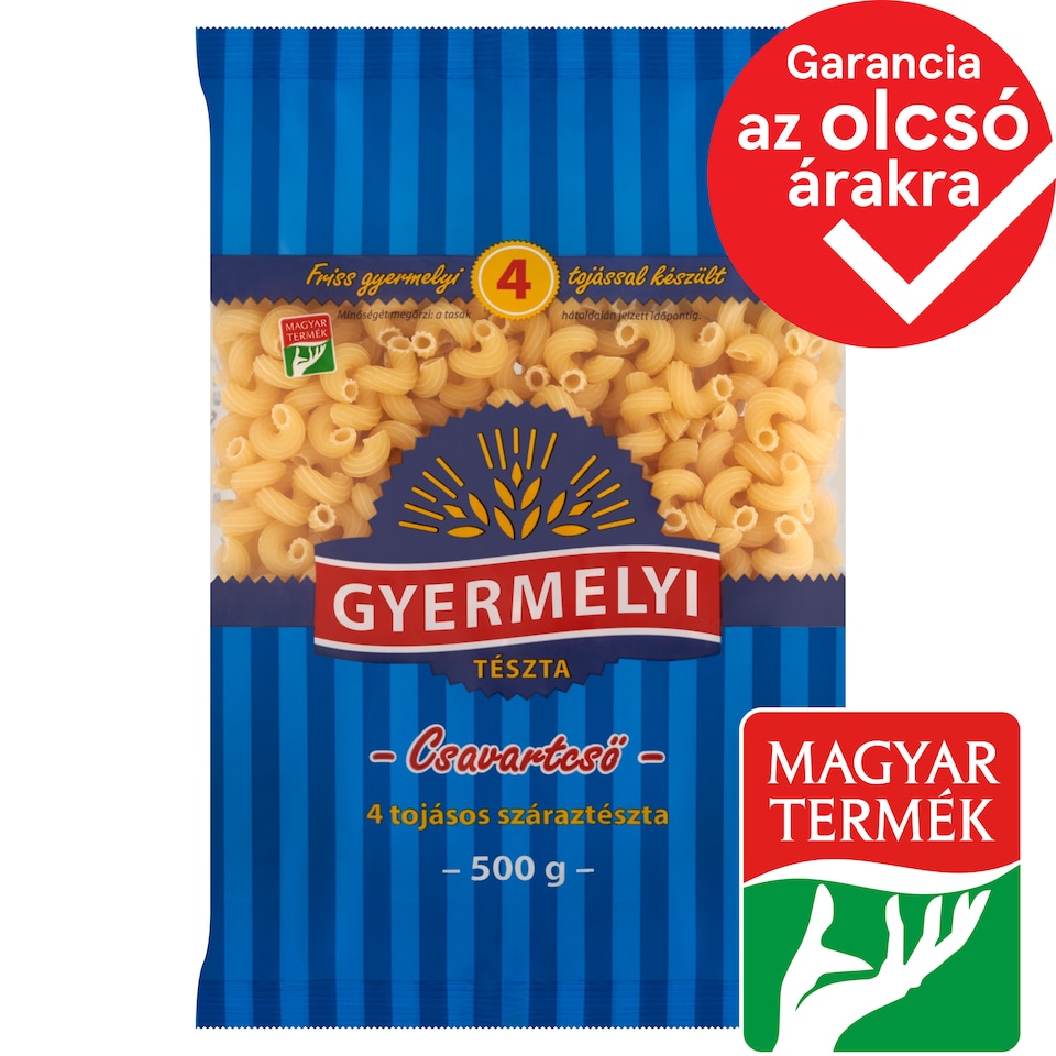Gyermelyi csavartcső 4 tojásos száraztészta 500 g