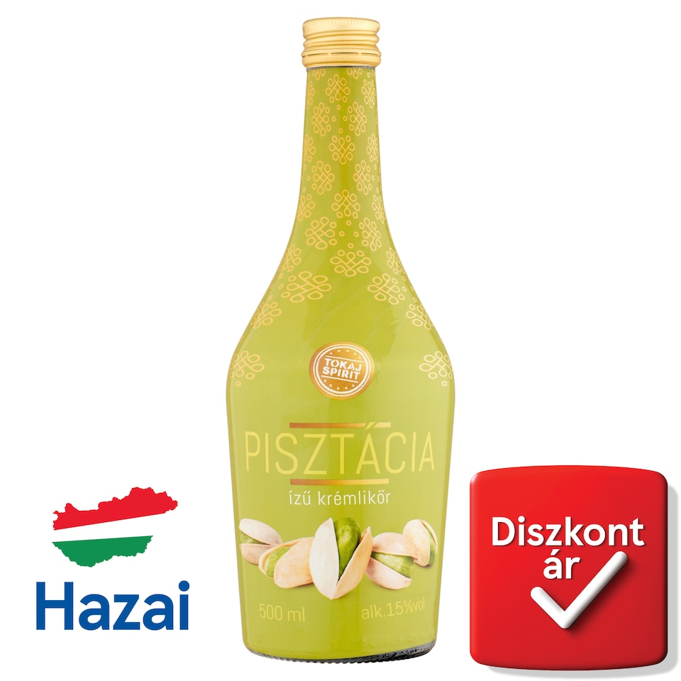 Tokaj Spirit pisztácia ízű krémlikőr 15% 500 ml  1. kép