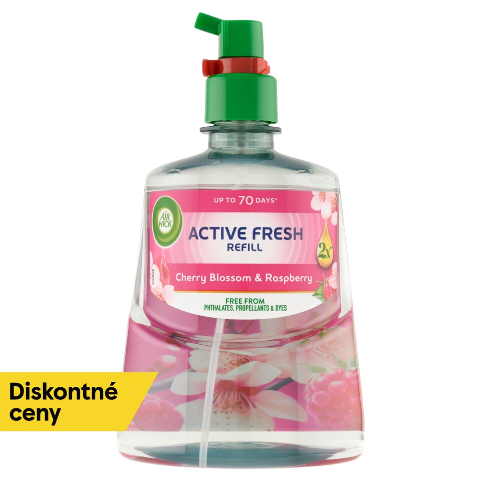image 1 of Air Wick Active Fresh Water-Based Refill for Automatic Diffuser Cherry Blossom & Raspberry 228 ml