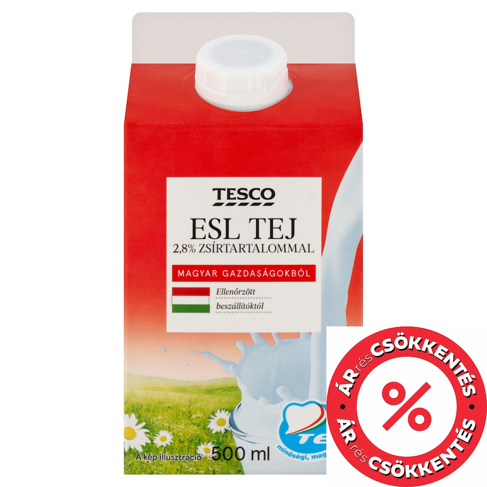 Tesco ESL félzsíros tej 2,8% 500 ml