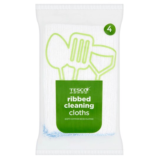 Tesco Ribbed Cleaning Cloths 4 Pack Tesco Groceries