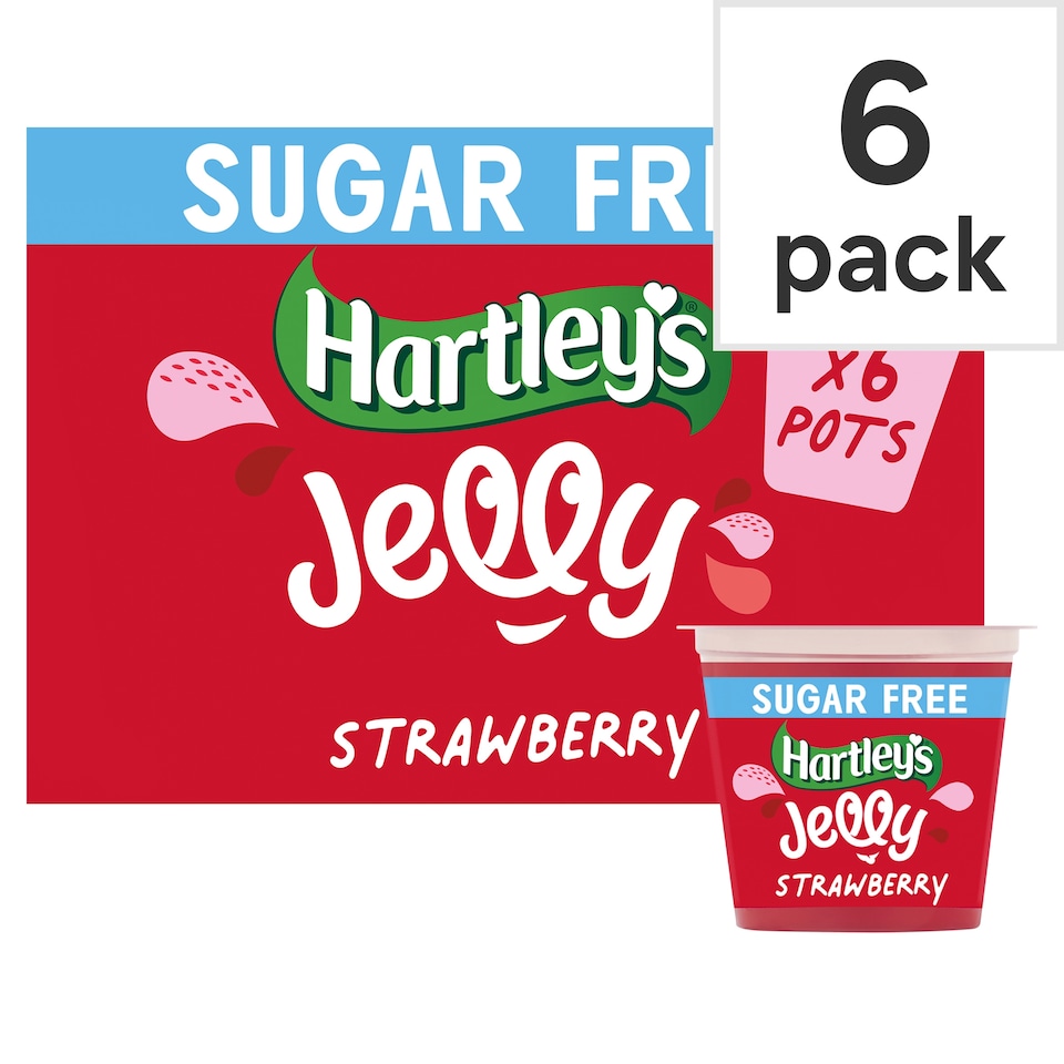Hartleys Multi No Added Sugar Strawberry Jelly 6 X 115G