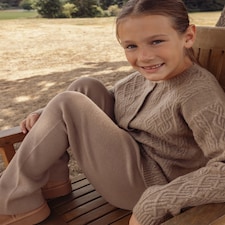 F&F x Samantha Faiers Cable Knit Cardigan and Trousers Set in Brown