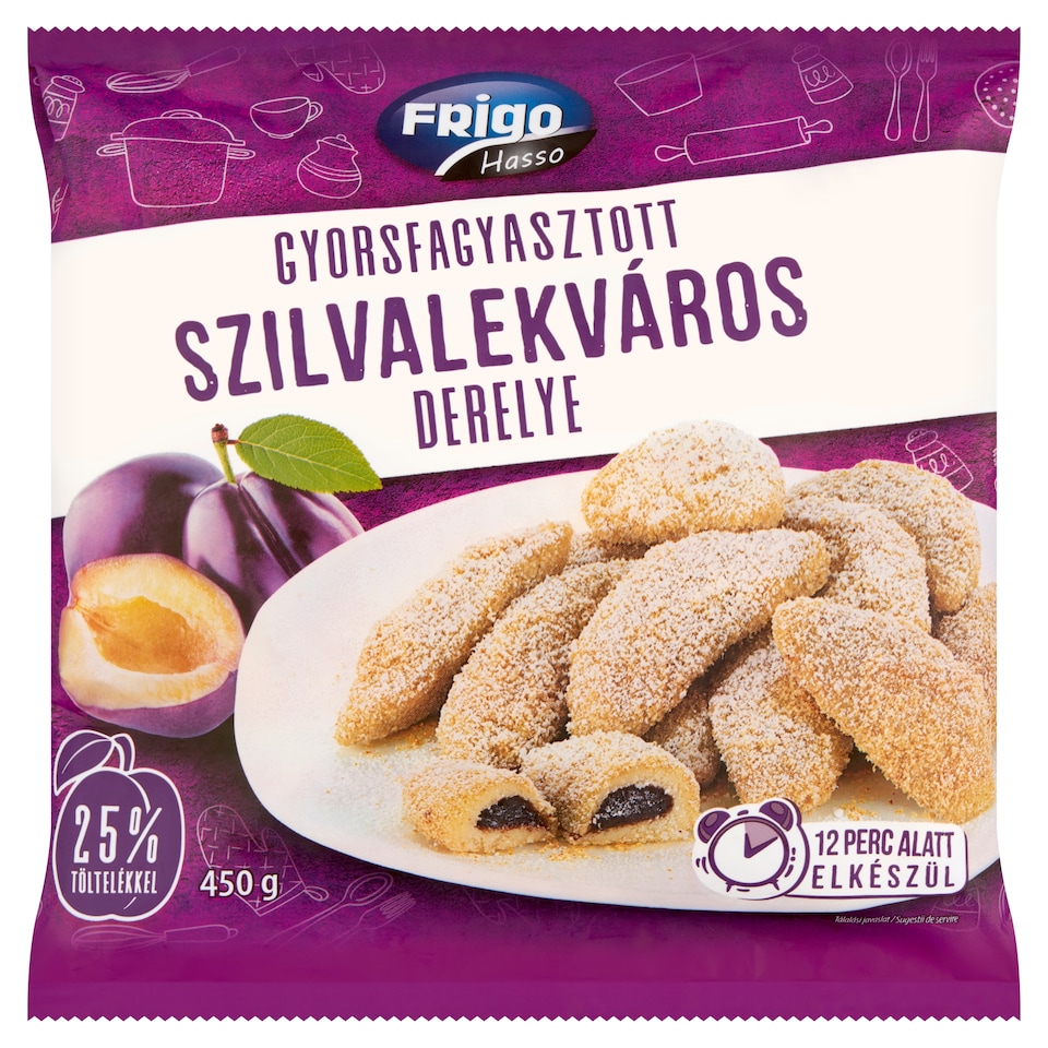 Frigo-Hasso gyorsfagyasztott szilvalekváros derelye 450 g