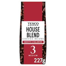 Tesco House Blend Coffee Beans 227G