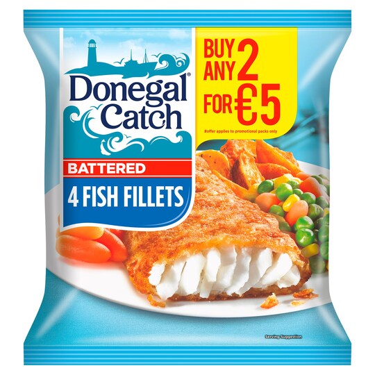 Donegal Catch 4 Battered Fish Fillets 380G