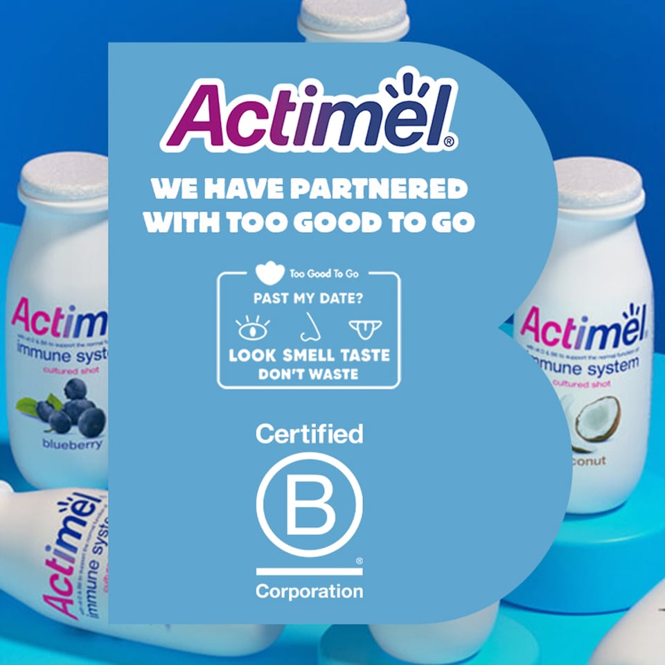 image 1 of Actimel Immune Support Yogurt Drink - Strawberry & Blueberry 12 x 100g