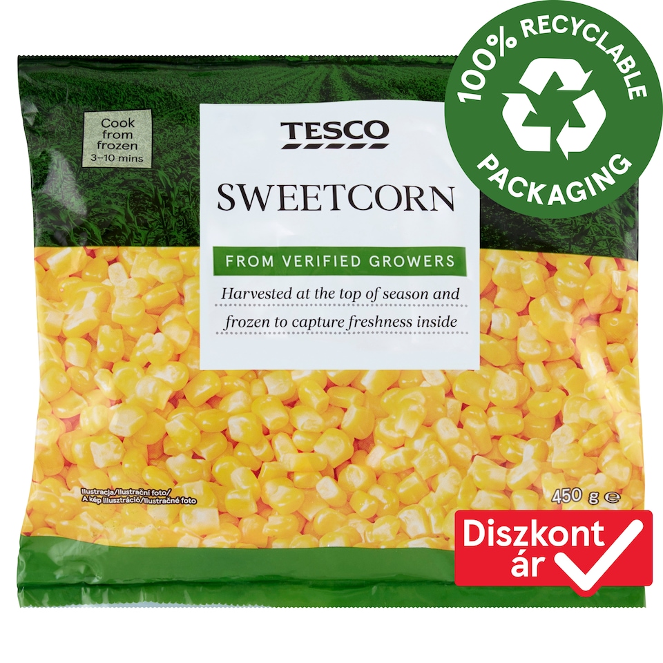 Tesco Quick-Frozen Sweetcorn 450 g