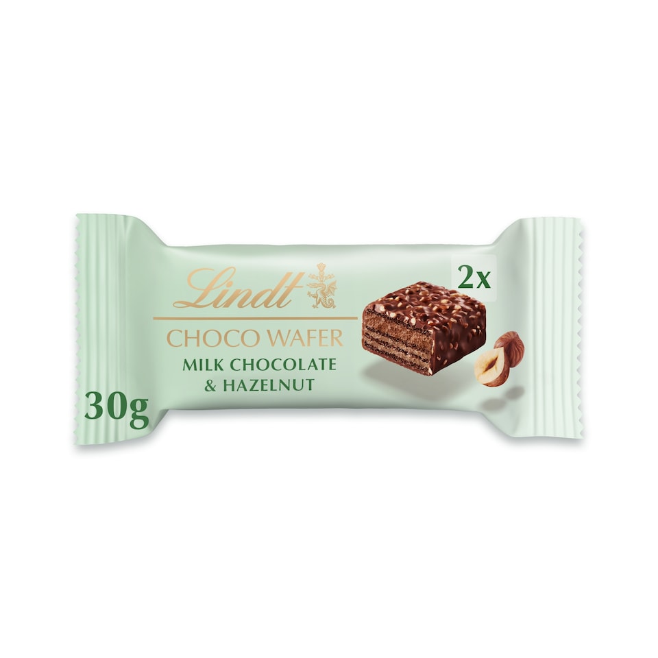 image 1 of Lindt Milk Chocolate & Hazelnut Choco Wafer Bar 30G