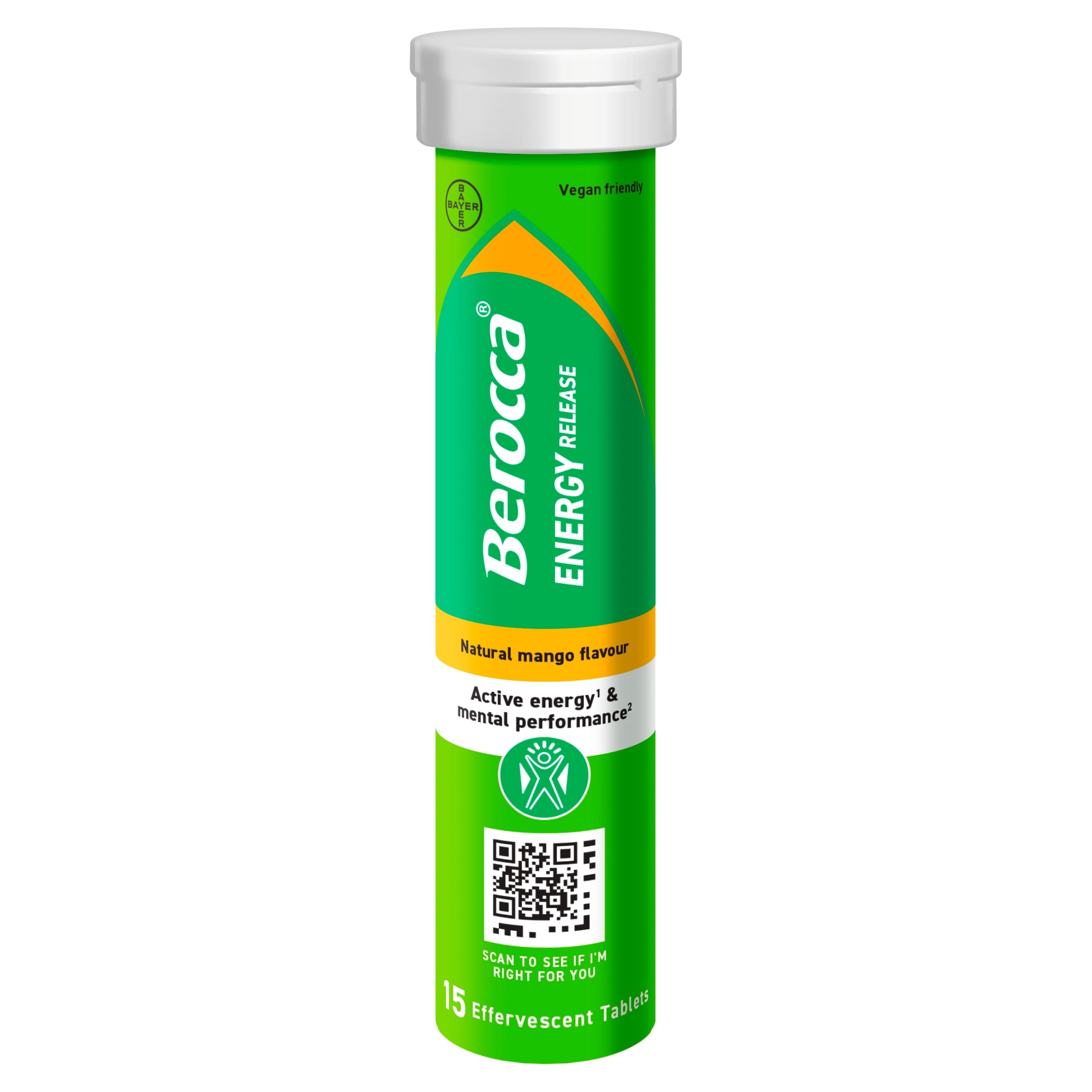 Berocca Energy Release Mango Flavour Sugar Free 15 Effervescent Tablets