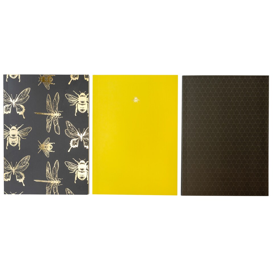 image 1 of Bee Set Of 3 Notebooks A5