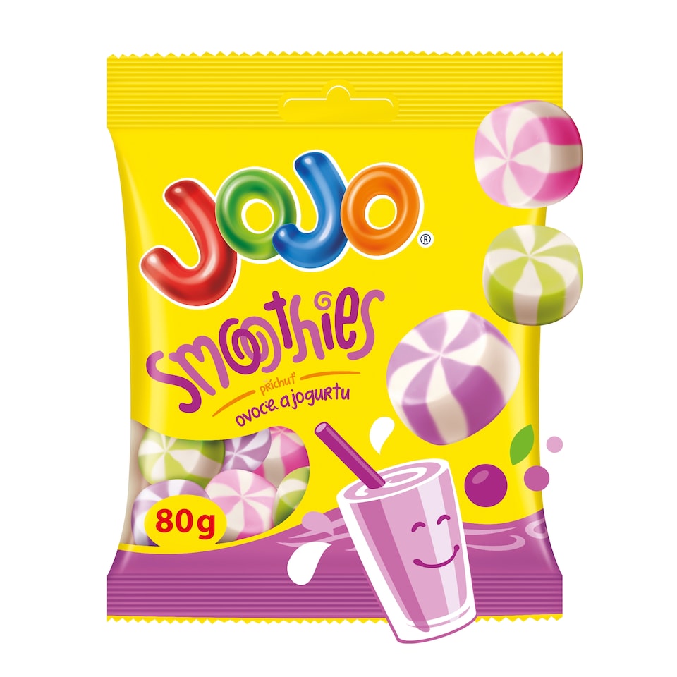 obrázok 1 z JOJO Smoothies želé cukríky s jogurtovo-ovocnými príchuťami 80 g