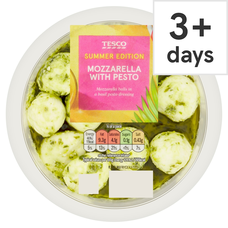 Tesco Mozzarella With Pesto 125G