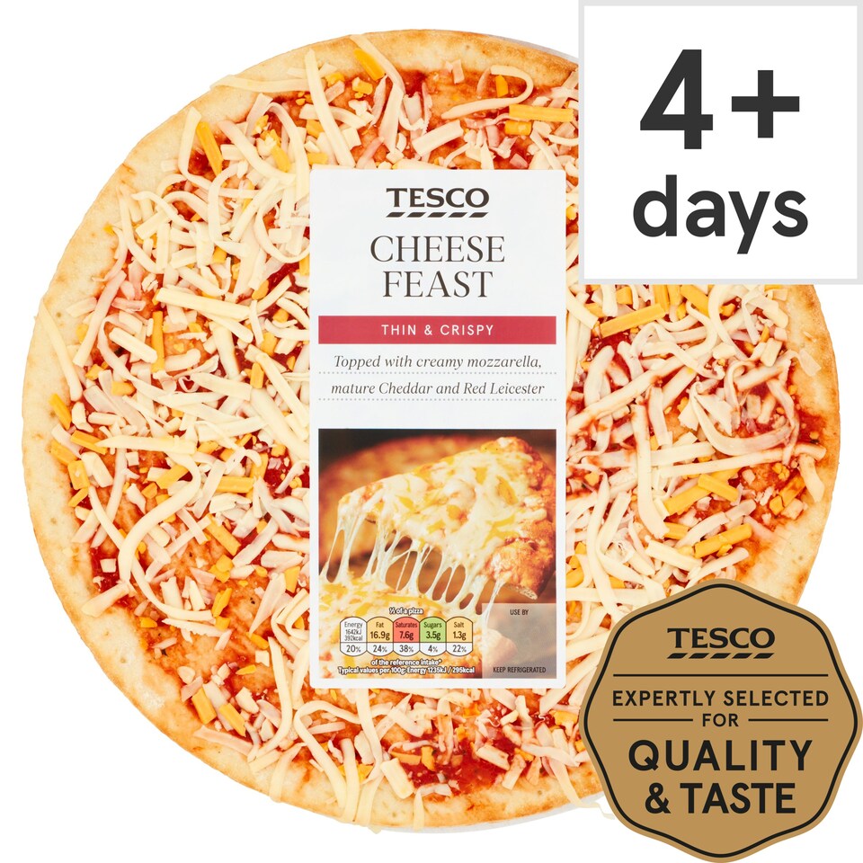 Tesco Thin & Crispy Cheese Feast Pizza 261G - Tesco Groceries