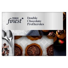 Tesco Finest Double Chocolate Profiteroles 102G
