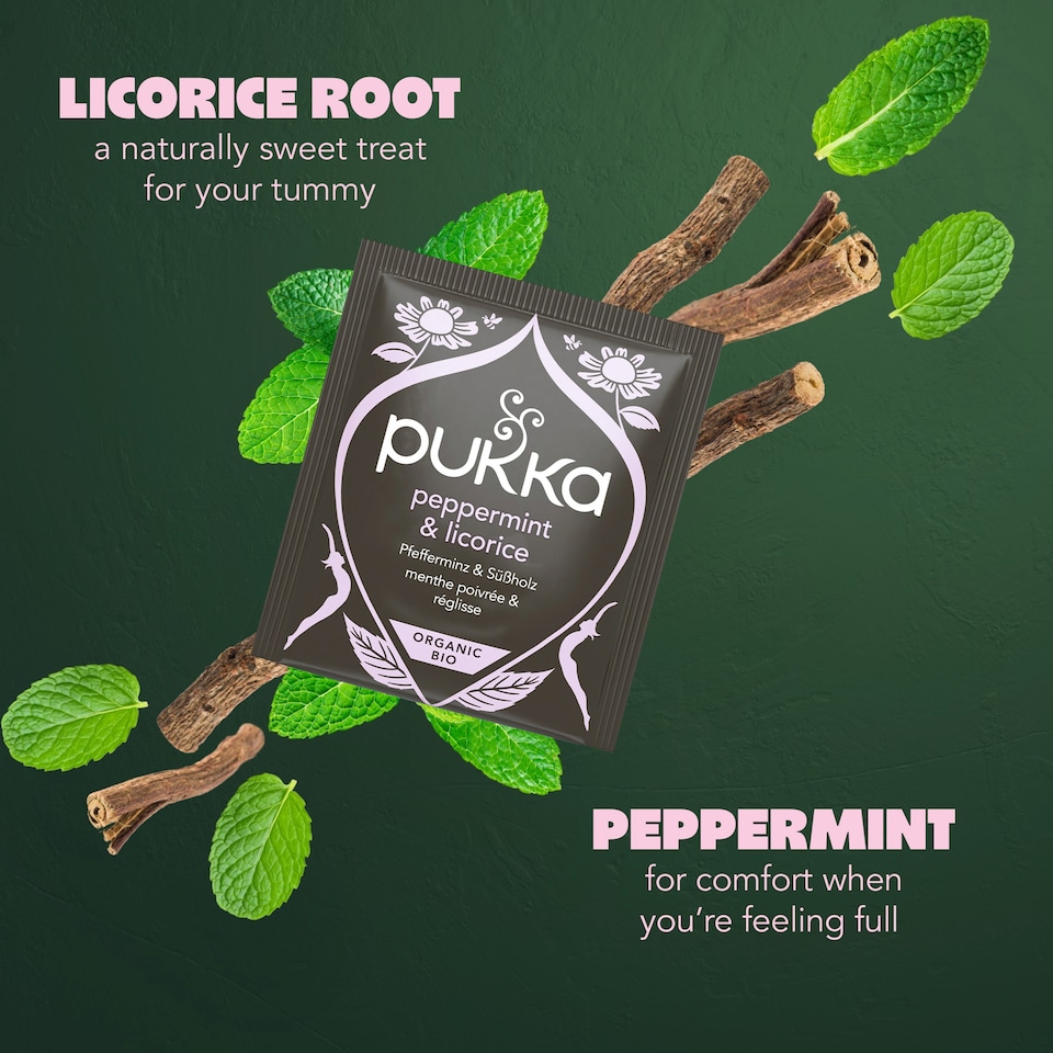 image 1 of Pukka Organic Peppermint & Licorice Mint Tea 20 Herbal Tea Bags 30g