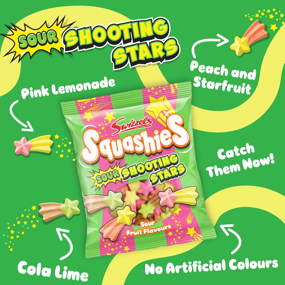 image 1 of Swizzels Squashies Sour Shooting stars 100g