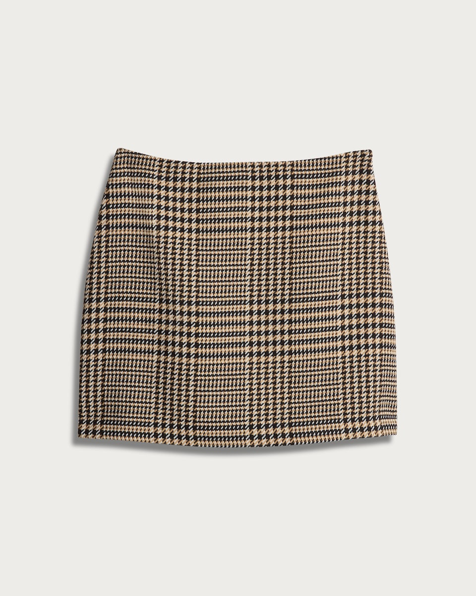 image 1 of The F&F Edit Houndstooth Print Mini Skirt in Grey