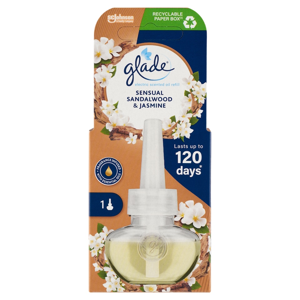 Obrázek 1 pro produkt Glade Sensual Sandalwood & Jasmine náplň elektrický tekutý osvěžovač vzduchu 20ml