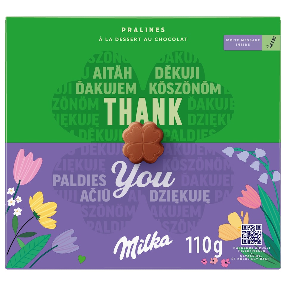 Milka bonboniéra Thank You, kakaová náplň 110 g