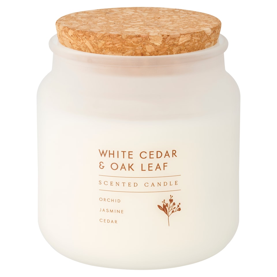 F&F Home Apothecary Large Candle White Cedar and Oak Leaf 350g