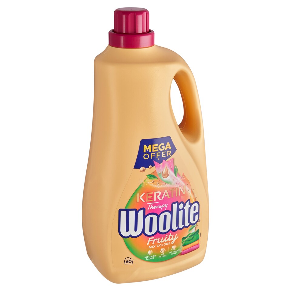 image 1 of Woolite Keratin Therapy na farebnú bielizeň fruity tekutý prací prípravok 60 praní 3,6 l