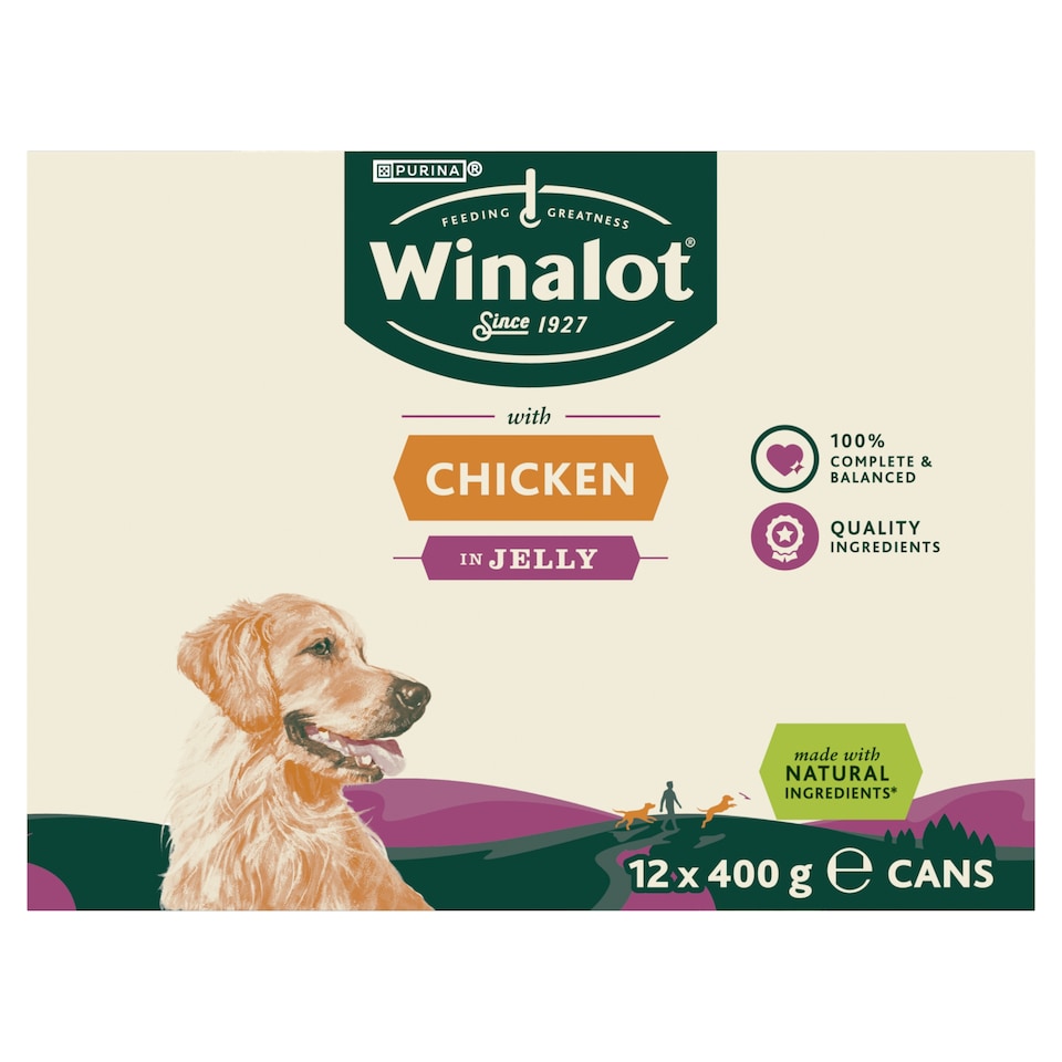 image 1 of Winalot Adult Dog Food with Chicken in Jelly 12 x 400g