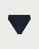image 4 of F&F High Shine Ruched High Waisted Bikini Bottoms in Navy