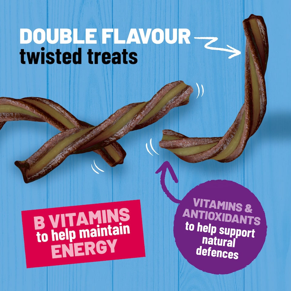 image 1 of Bakers Whirlers Dog Treats Bacon And Cheese 130G