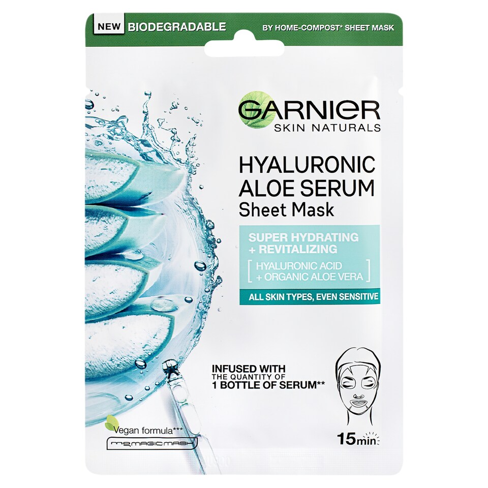 Garnier Skin Naturals revitalizující textilní maska Hyaluronic Aloe, 28 g
