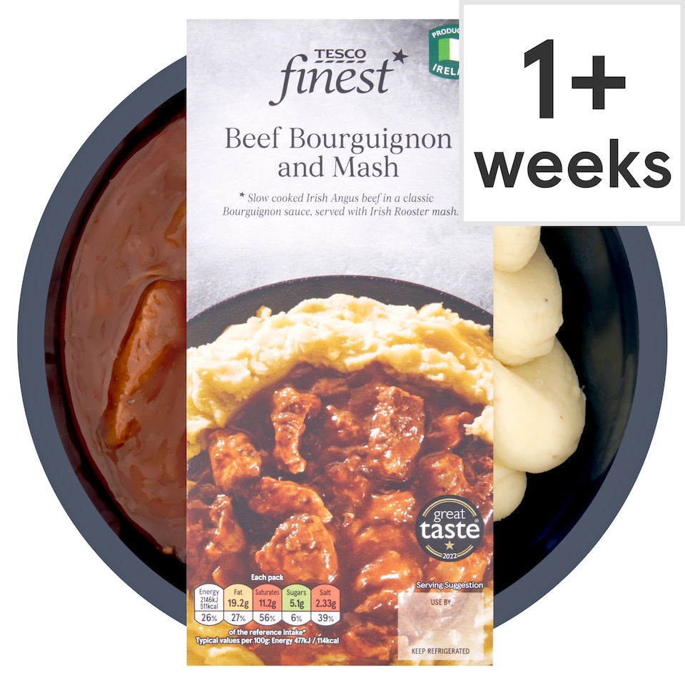 Tesco Finest Beef Bourguignon And Mash 450G