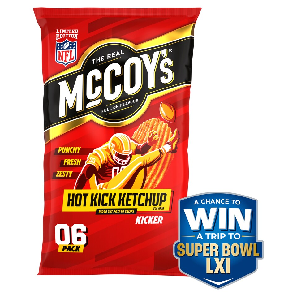 McCoy's Hot Kick Ketchup Multipack Crisps 6x25g