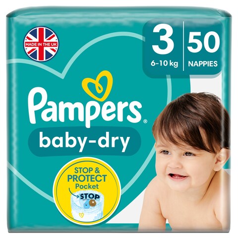 Pampers Baby Dry Size 3 Essential Pack 50 Nappies - Tesco Groceries
