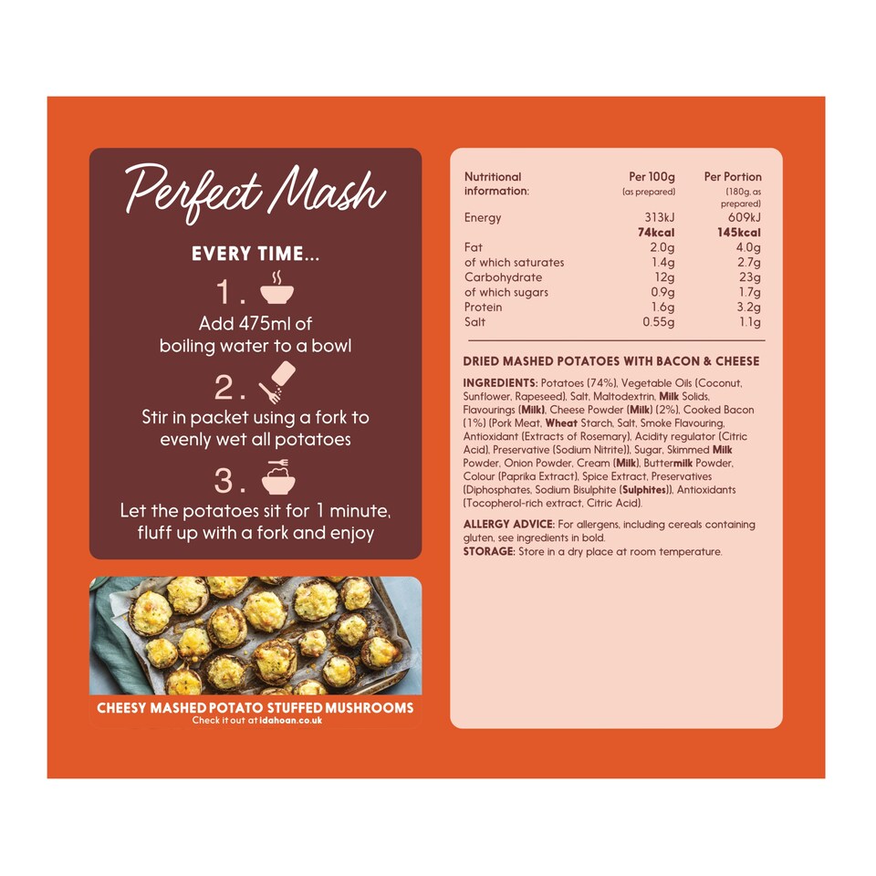 image 1 of Idahoan Cheese & Bacon Perfect Mash 109G