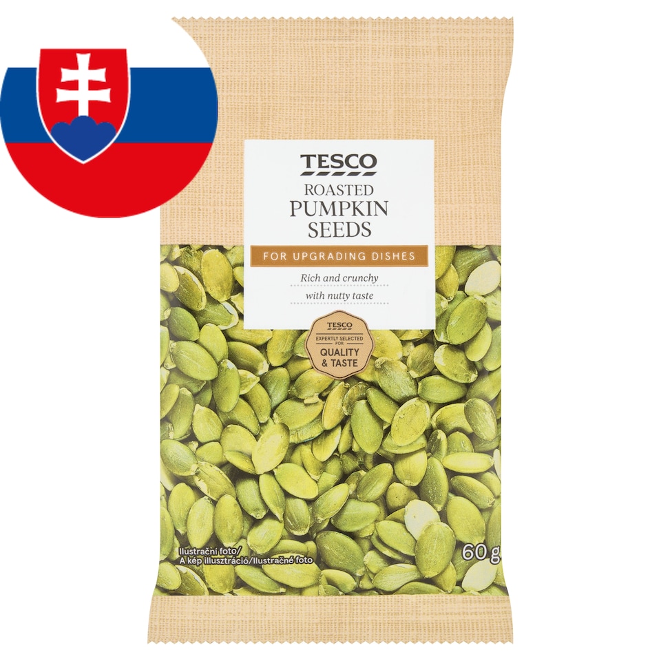 Tesco Semená tekvice bezšupkovej pražené 60 g