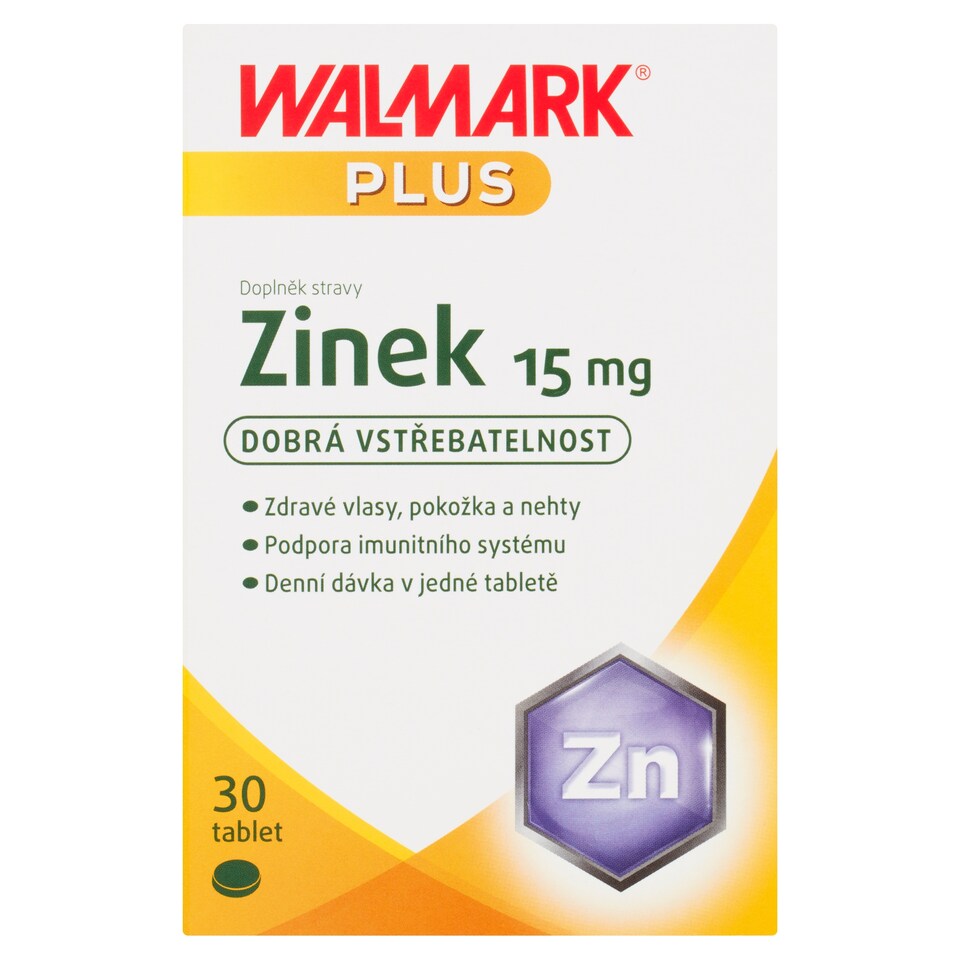 Obrázek 1 pro produkt Walmark Plus Zinek 15 mg doplněk stravy 30 tablet 9,0g