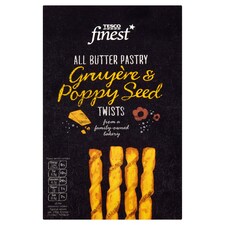 Tesco Finest Gruyere And Poppy Seed Twists 125G