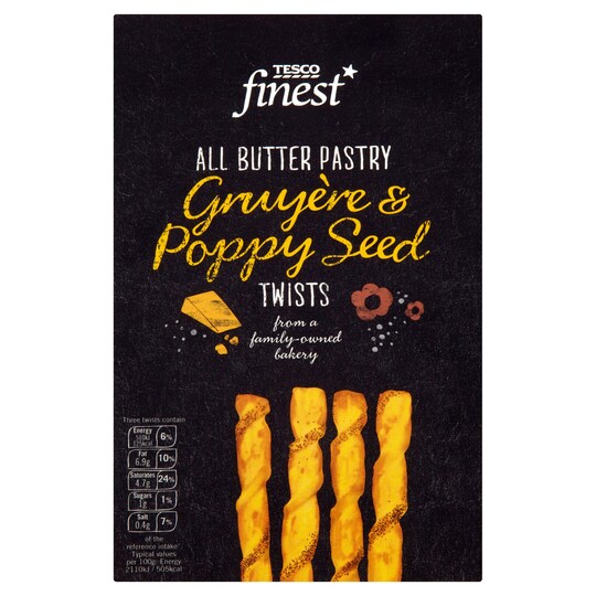 Tesco Finest Gruyere And Poppy Seed Twists