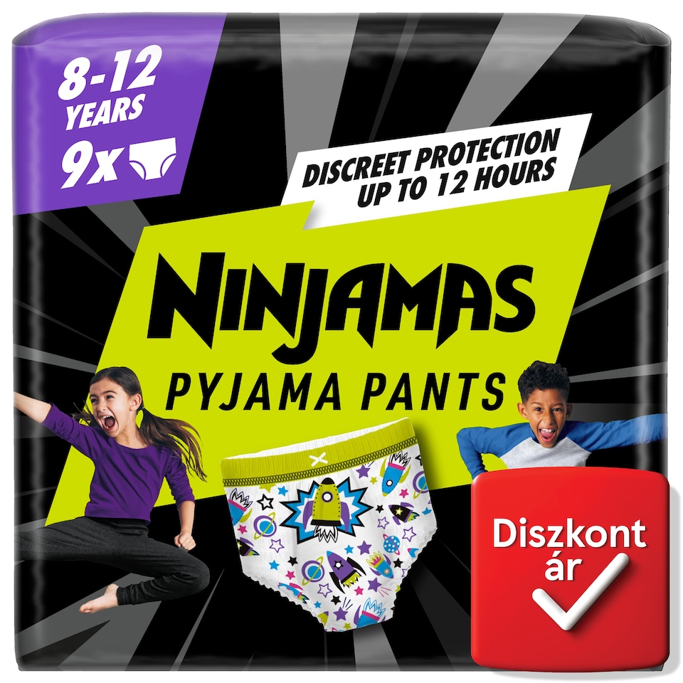 Ninjamas Pyjama Pants Űrhajós, 9 db Pyjama Bugyipelenka, 8 Éves Kor, 27kg-43kg  1. kép