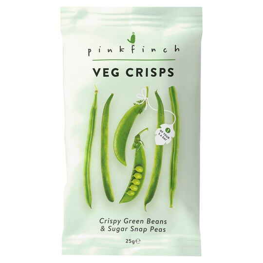 Pinkfinch Green Bean & Sugar Snap Pea Crisps 25G Tesco Groceries