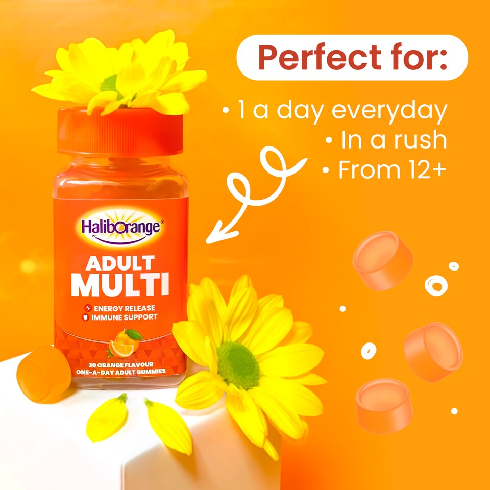 image 1 of Haliborange Adult Multi Orange Flavoured Multivitamin Gummies 30s