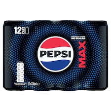 Pepsi Max No Sugar Cola Soft Drink 12 x 330ml