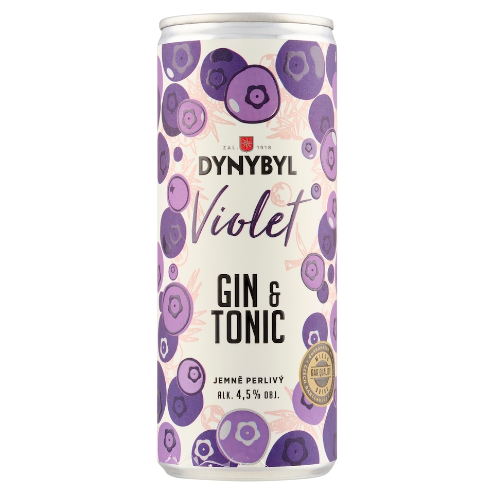 image 1 of Dynybyl Violet Gin & Tonic Carbonated Mixed Alcoholic Drink 250 ml