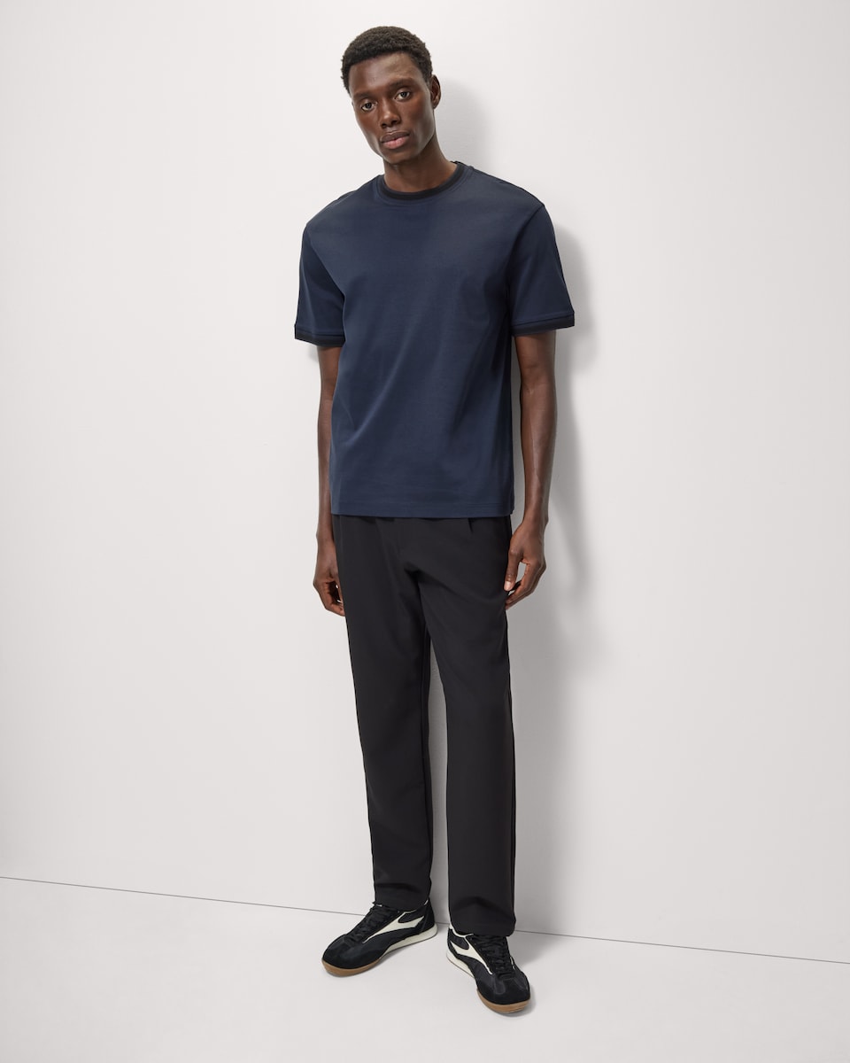 image 1 of F&F Pure Cotton Smart T-Shirt in Navy