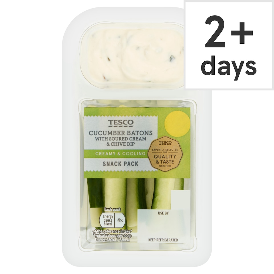 Tesco Cucumber With Soured Cream & Chive Dip 120g 