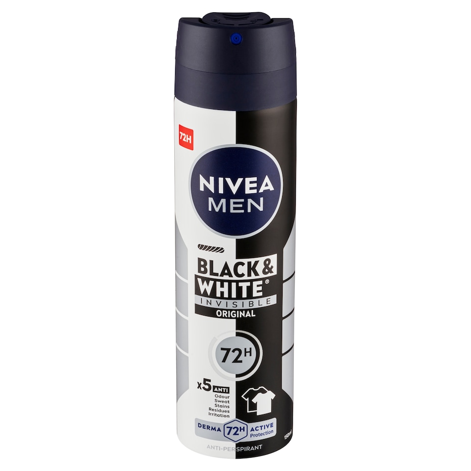obrázok 1 z Nivea Men Black & White Invisible Original Sprej antiperspirant 150 ml