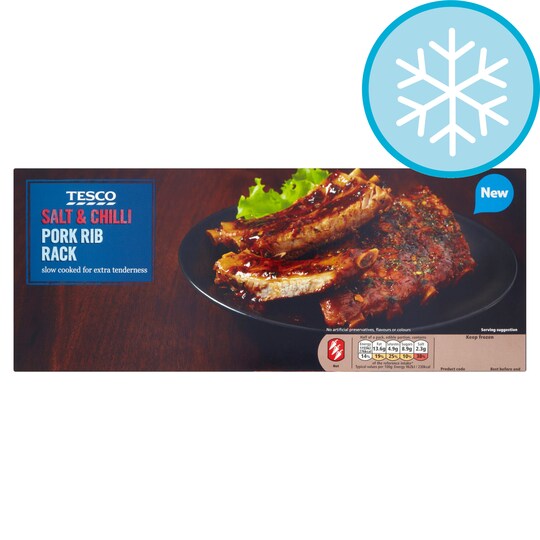 Tesco Salt And Chilli Pork Rib Rack 450G Tesco Groceries