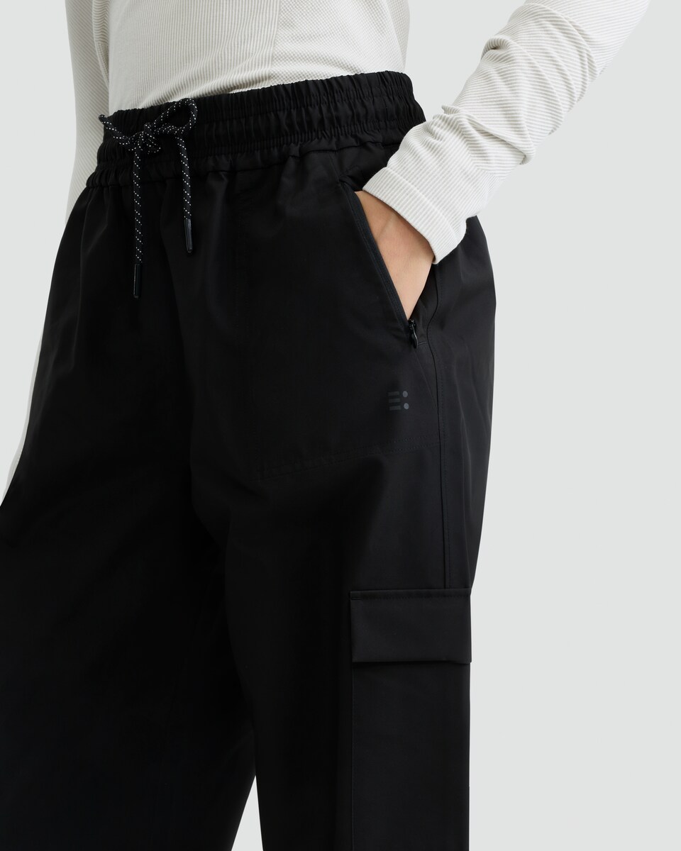 image 1 of F&F Active Waterproof Drawstring Trousers in Black