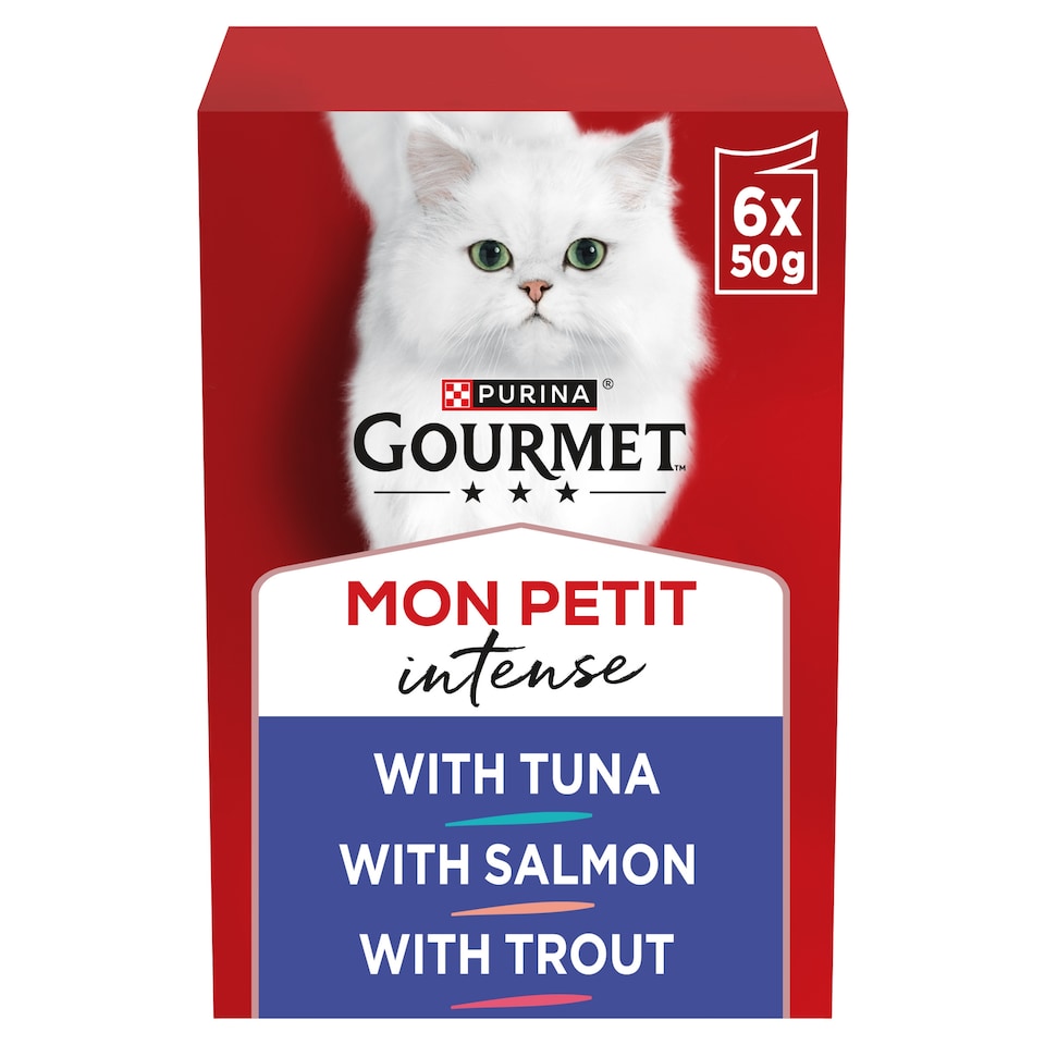 image 1 of GOURMET Mon Petit Fish Variety Tuna; Salmon; Trout Wet Cat Food 6x50g